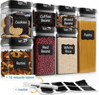 Airtight Food Storage Containers with Lids, 7 PCS BPA Free Kitchen Plastic Storage Containers for Dry Food,Flour and Sugar, for Pantry Organization and Storage