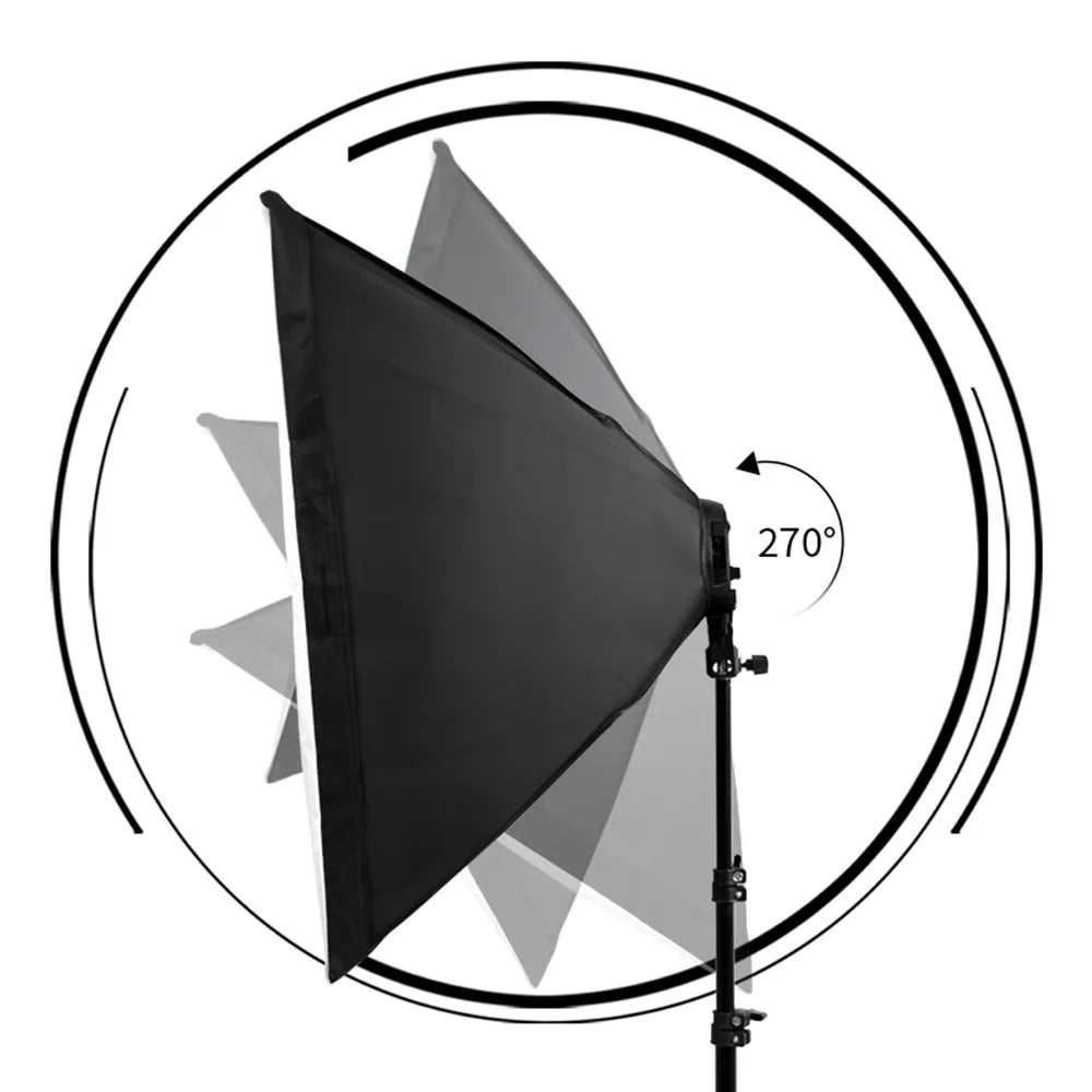 Photography 50X70Cm Softbox Lighting Kits Professional Light System with E27 Photographic Bulbs Photo Studio Equipment