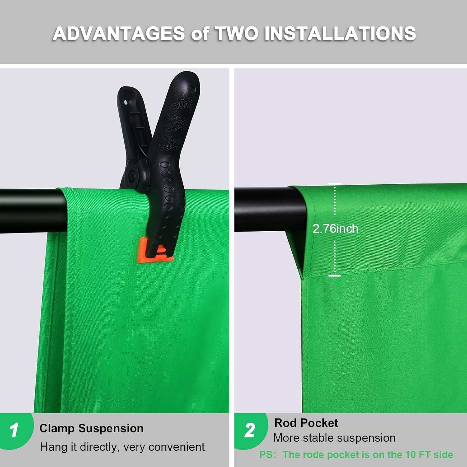 12 X 10 FT Large Green Screen Backdrop for Photography Green Screen Background