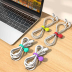 Set of 10 reusable magnetic silicone cable ties for organizing earbuds, USB cords, and phone cables at home, office, or school
