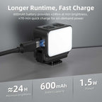 Magnetic Fill Light for Pocket 3, 8700K Action Camera Fill Light Attachment with 3 Color Modes Adjustable Brightness Fast Charging and IPX4 Waterproof for DJI Osmo Action 5 Pro/4