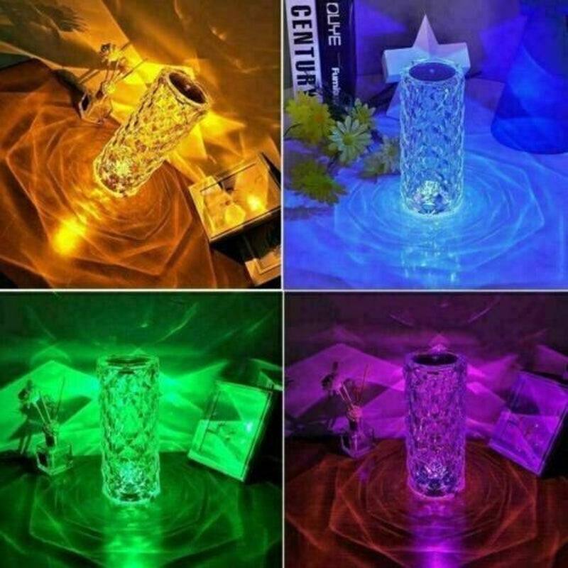 LED Lamp Crystal RGB Table Light Touch Atmosphere Diamond Rose Thanksgiving Gift