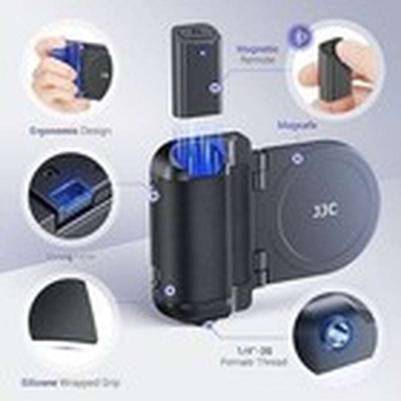 Magnetic Phone Camera Grip Handle with Wireless Shutter Remote, Magsafe Black
