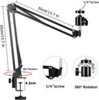 Overhead Video Mount Articulating Arm Cell Phone Holder Webcam Stand Lazy Desk