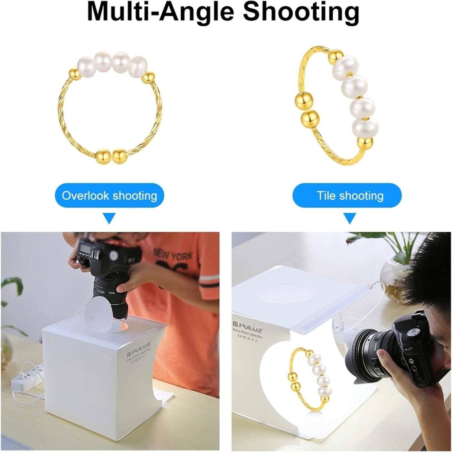 Mini Light Box, 9" Photography Table Top Light Box 20 LED Portable Photo Studio