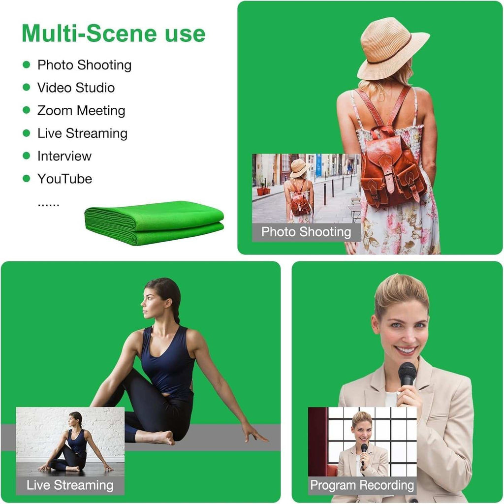 12 X 10 FT Large Green Screen Backdrop for Photography Green Screen Background