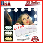 10 LED make up mirror lights vanity kit with dimmable bulbs and USB power supply