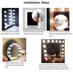 Make up mirror lights 10 LED bulbs dimmable vanity lamp Hollywood style with USB power