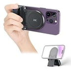 Black magnetic phone camera grip with wireless shutter remote and Magsafe compatibility