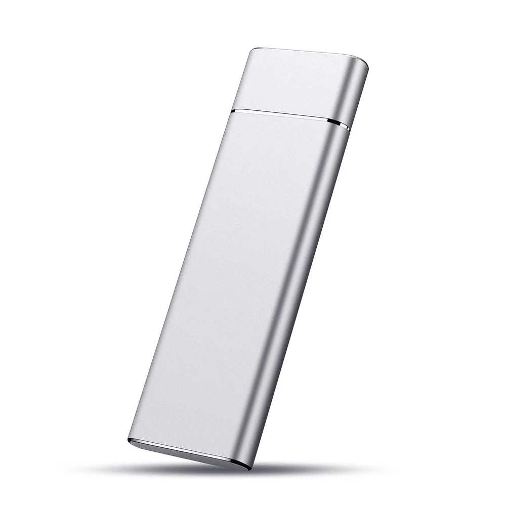 Portable SSD external hard drive with large capacity, slim metal design, and wide device compatibility for PC, Mac, and laptops