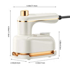 Portable white mini ironing machine with foldable design and steam function for travel and fabric clothes