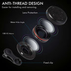 2 in 1 Professional Phone Camera Lens Kit clip on for iPhone and Samsung smartphone with wide angle and macro lenses