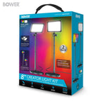 8" Creator LED RGB Light Kit 2-Pack W/ 32" Extendable Aluminum Stands , Perfect for Content Creation