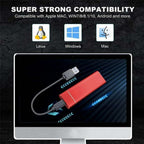 Portable SSD external hard drive with large capacity and wide compatibility for PC, Mac, and laptops.