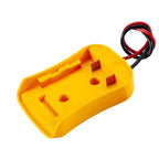 Power Connector DIY battery adapter holder dock for Dewalt 18V 20V Max battery with yellow ABS plastic casing and 12 AWG cables