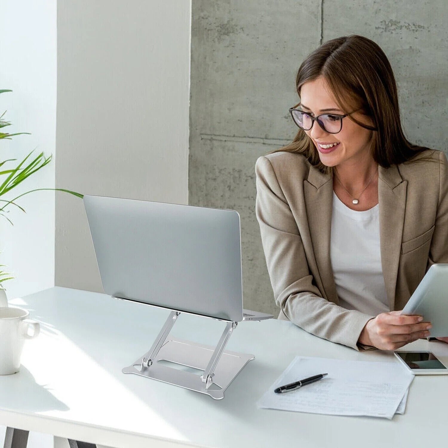 Adjustable Foldable Laptop Stand Aluminum Notebook Riser Computer Holder