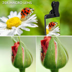 Professional 5K HD Phone Camera Photo Lens 20X Macro Lens Clip on Phone Kit Clip