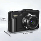 4K Compact Digital Photography Camera, 18X Digital Zoom, Vintage Vlog Video Recorder for Youtube, 180° Flip Screen, Wifi Webcam