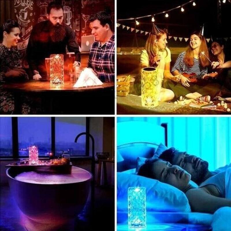 LED Lamp Crystal RGB Table Light Touch Atmosphere Diamond Rose Thanksgiving Gift