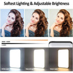 Rechargeable Selfie and Phone Light Clip with Adjustable Brightness for Makeup, Tiktok, Live Streaming Black