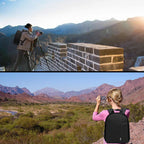 Camera Bag, Waterproof Nylon Camera Backpack for DSLR Cameras, Lens and Accessories Black Grey