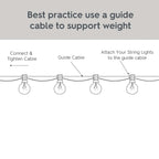 20-Count G40 clear glass globe string lights with brown wire for indoor and outdoor patio decoration