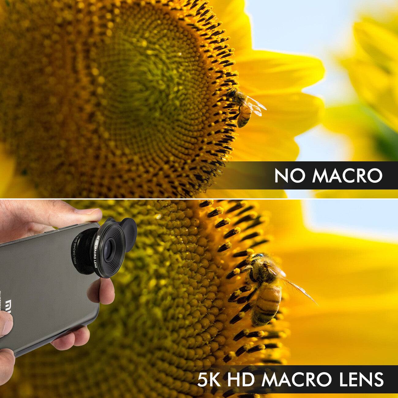 Professional 5K HD Phone Camera Photo Lens 20X Macro Lens Clip on Phone Kit Clip