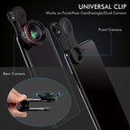 2 in 1 clip-on professional phone camera lens kit for iPhone and Samsung smartphones with wide angle and macro lenses