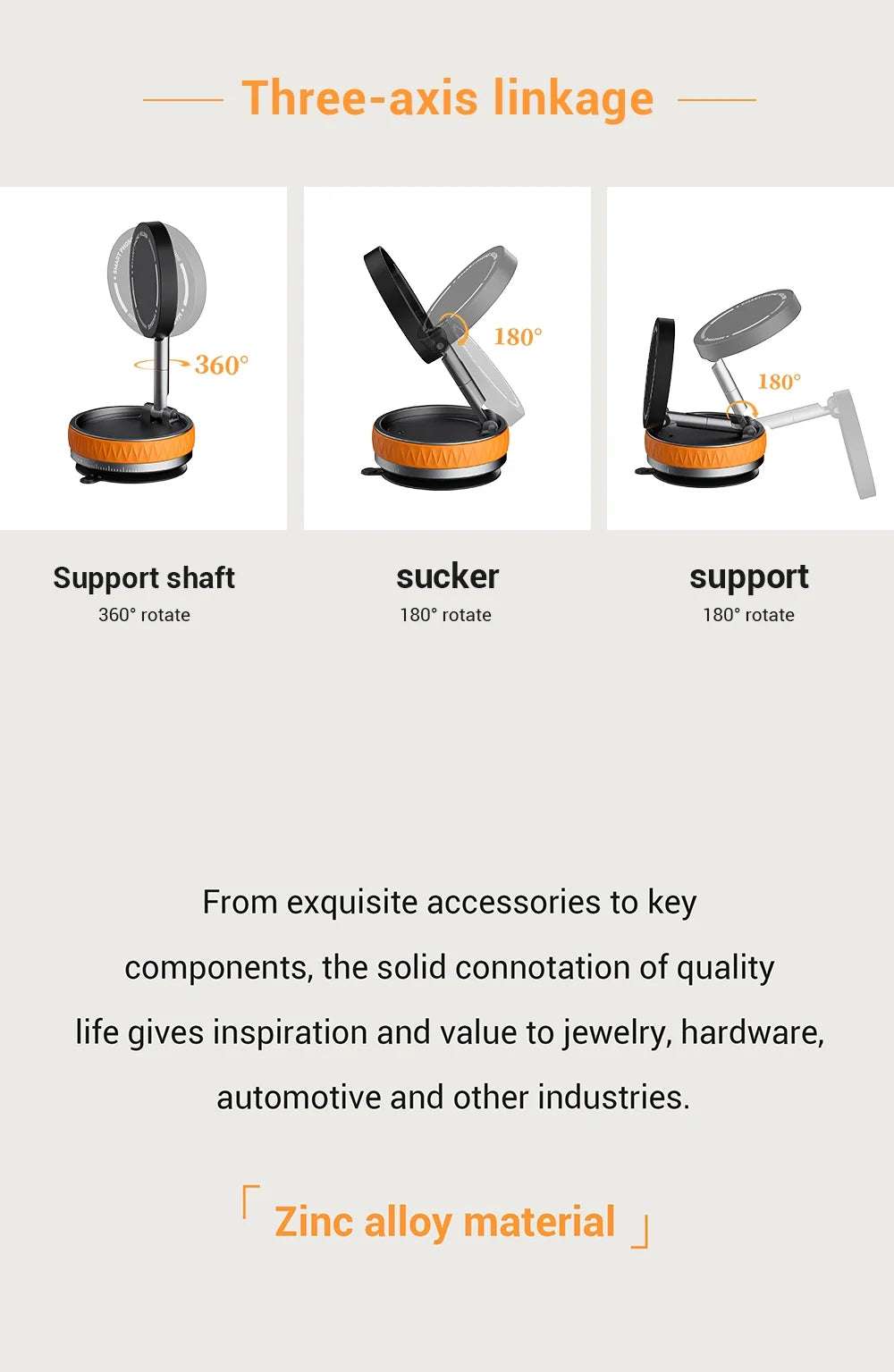 Magnetic Phone Holder, Upgraded Aluminum Alloy, 360 ° Rotatable and Foldable Design, with Vacuum Suction Cup - Perfect for Car Dashboard, Bathroom Tiles, and Glass Surfaces