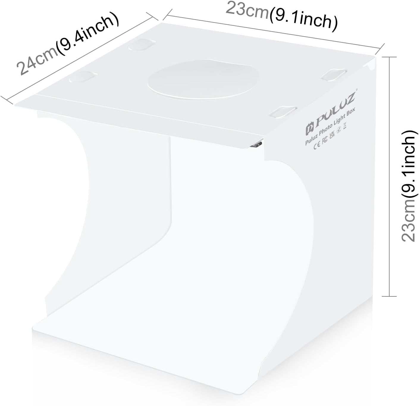 Mini Light Box, 9" Photography Table Top Light Box 20 LED Portable Photo Studio