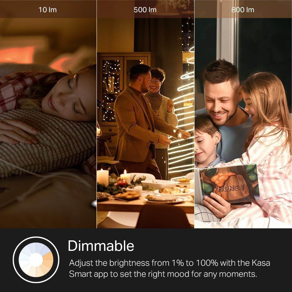 Kasa Smart Wifi Bulbs A19 9W – 16 Million Colors + Warm/Cool White, Alexa/Google
