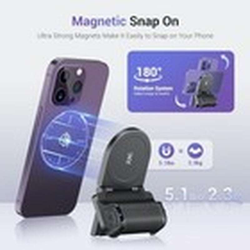 Magnetic Phone Camera Grip Handle with Wireless Shutter Remote, Magsafe Black