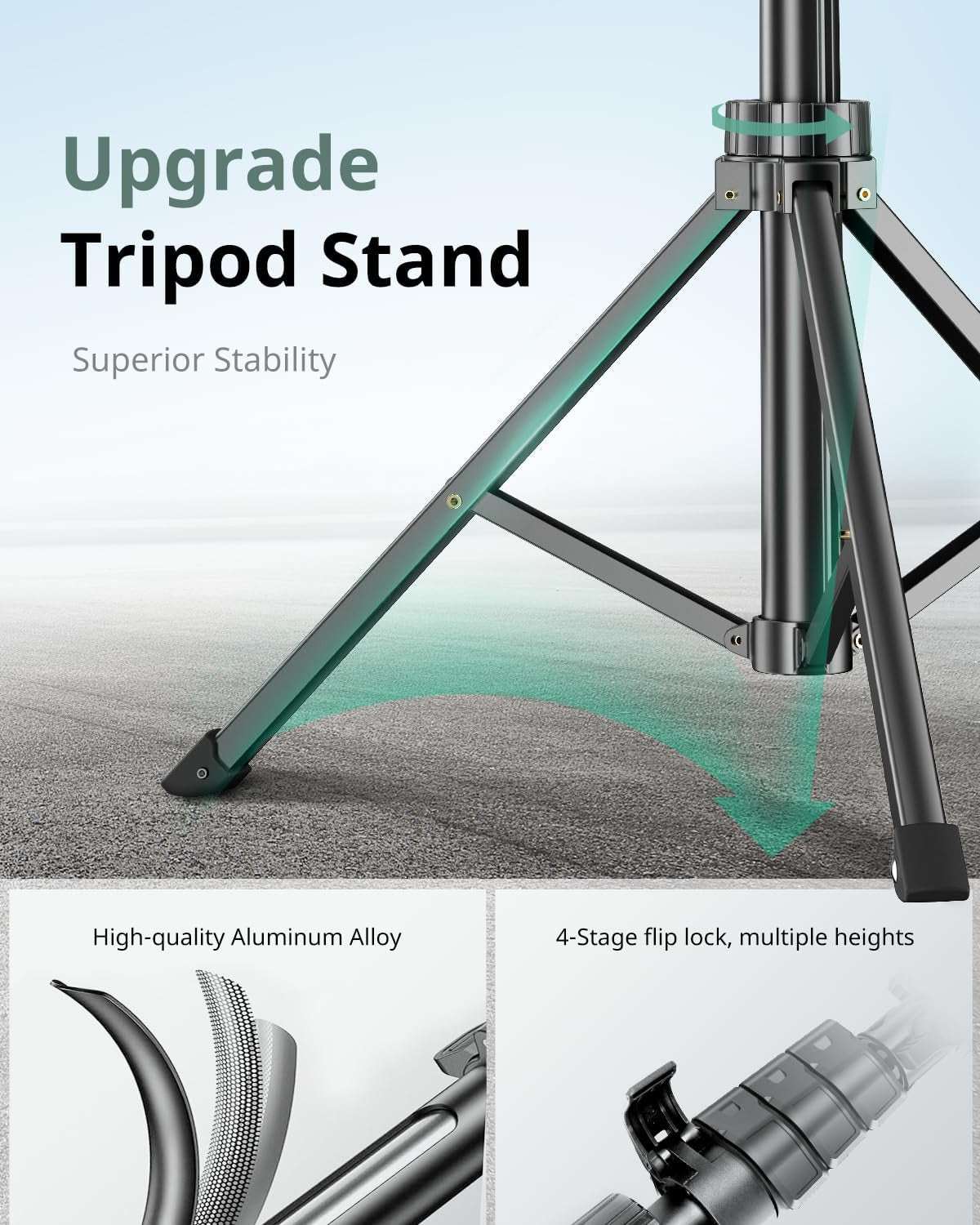 62" Phone Tripod & Selfie Stick, Extendable Cell Phone Tripod Stand with Wireless Remote and Phone Holder, Compatible with Iphone Android Phone, Camera