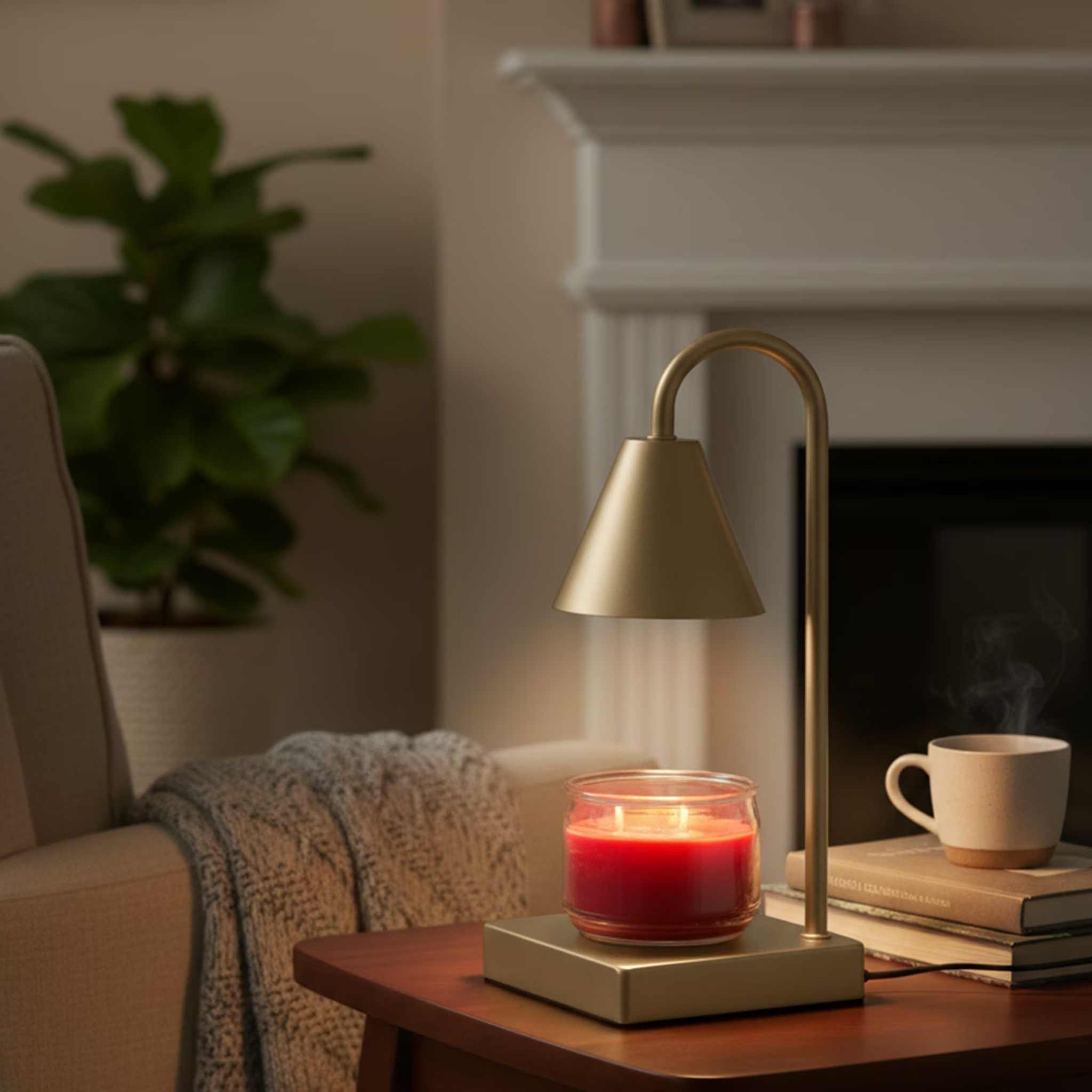 Candle Warmer Lamp, Gold