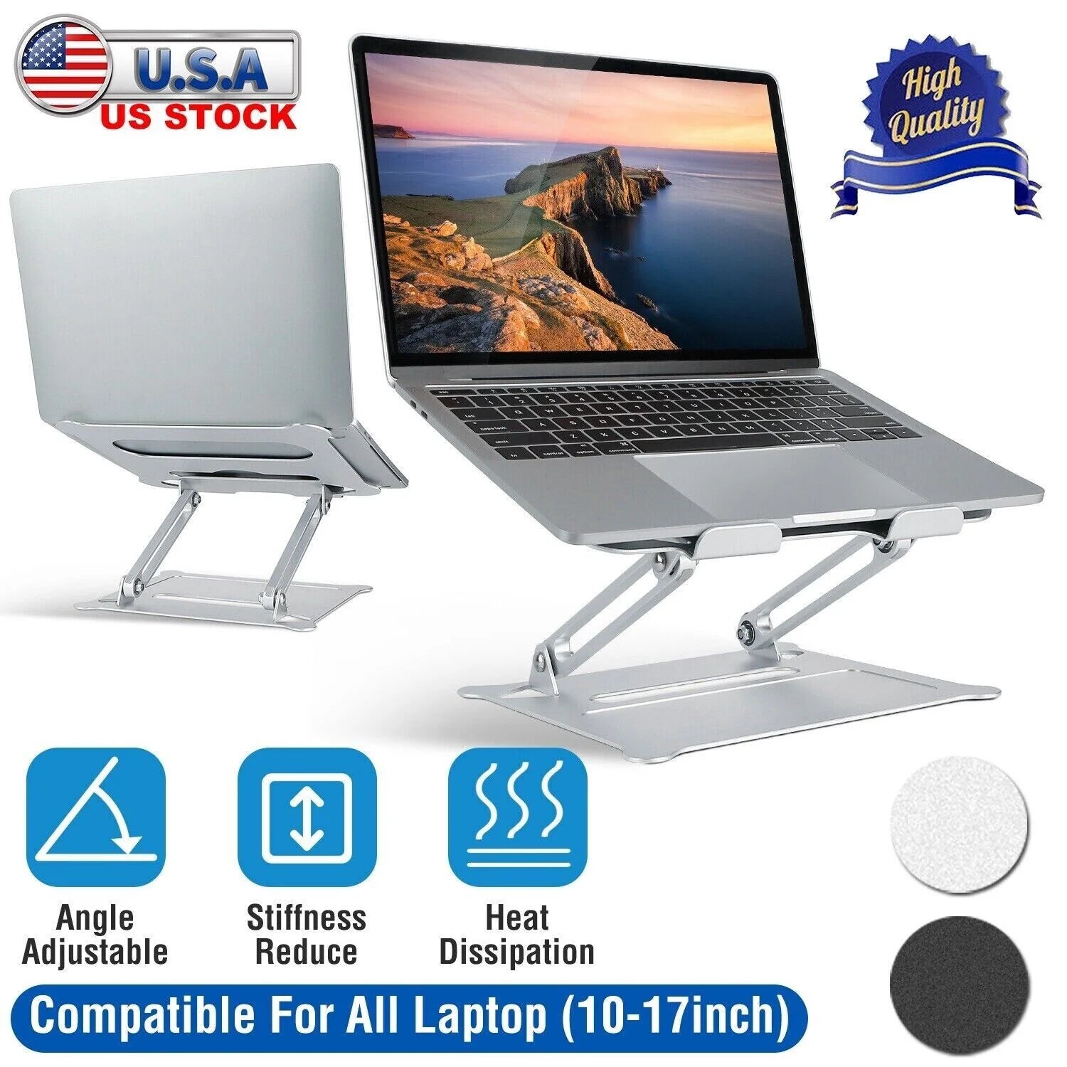 Adjustable Foldable Laptop Stand Aluminum Notebook Riser Computer Holder