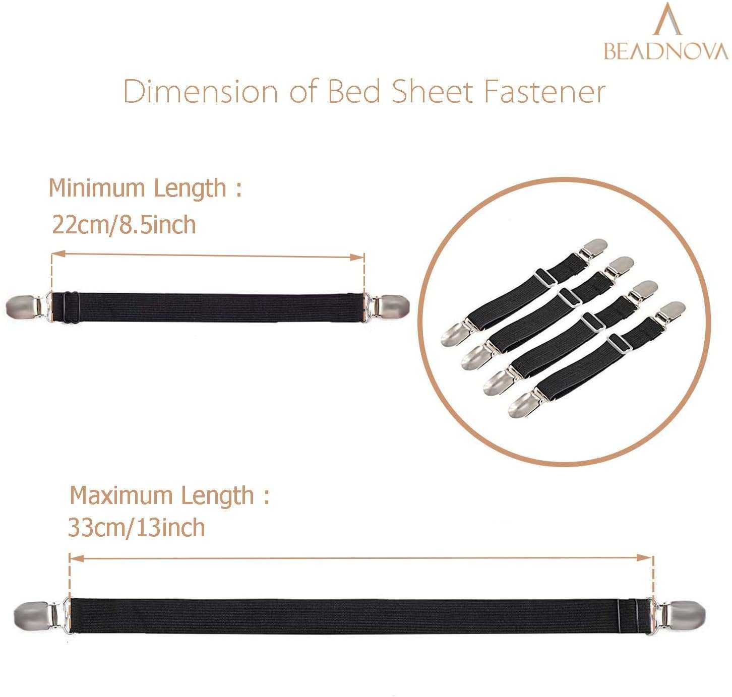 Bed Sheet Straps 4 Pcs Bed Sheet Holders Fitted Sheet Clips Adjustable Sheet Sus