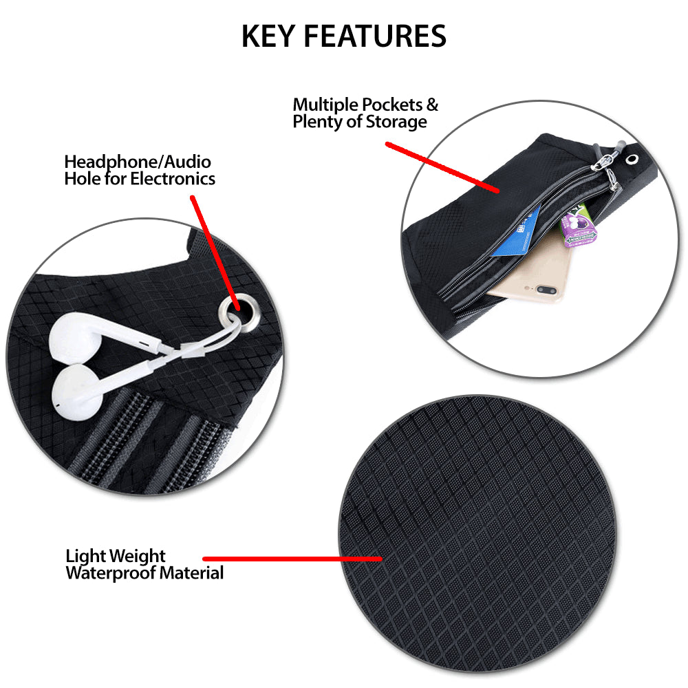 Waterproof Running Belt Fanny Pack Waist Pouch Outdoor Camping Hiking Travel Bag