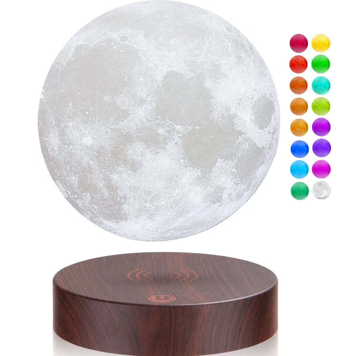 Levitating Floating Moon Lamp with 16 Colors Wireless LED Night Light , Magnetic Levitation Rotating Ball , Room and Office Decor
