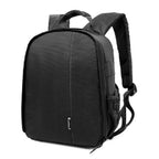 Camera Bag, Waterproof Nylon Camera Backpack for DSLR Cameras, Lens and Accessories Black Grey