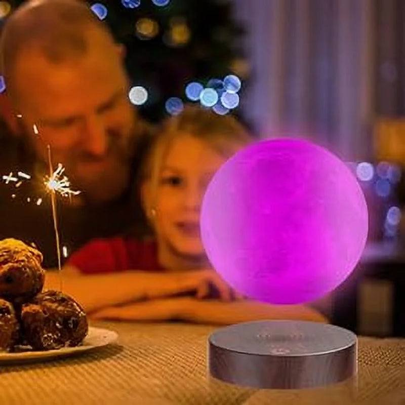 Levitating floating moon lamp with 16 colors LED night light and magnetic levitation rotation