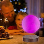 Levitating floating moon lamp with 16 colors LED night light and magnetic levitation rotation