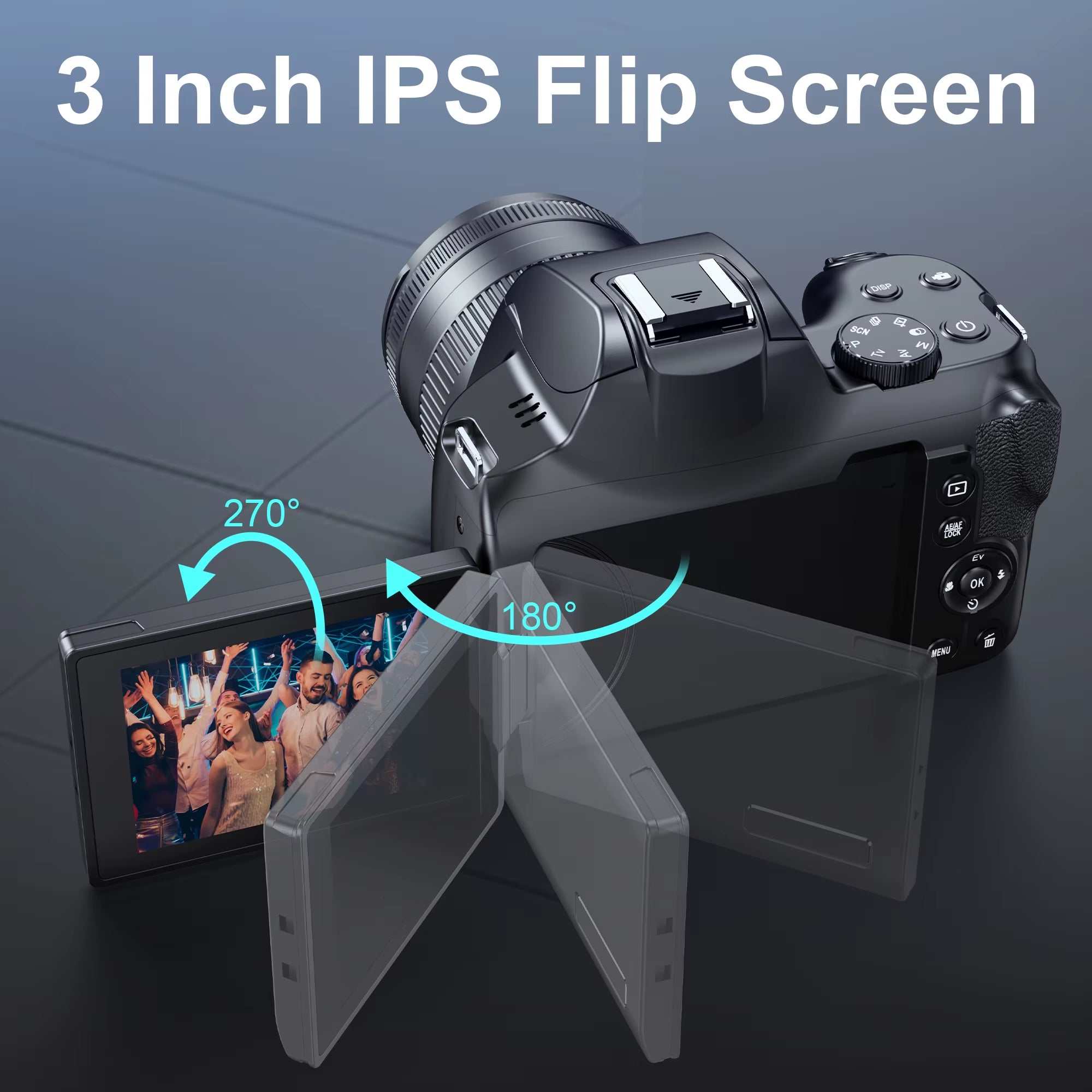 12X Optical Zoom Cameras for Photography Auto Focus 4K 72MP Digital Video Vlog Camera Wifi Livestream Camcorder 270°Flip Screen