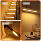 under Cabinet Lights, USB Rechargeable Closet Lights with Motion Sensor, Wireless under Counter Lights with Stick-On Magnetic for Kitchen Hallway