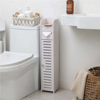 Toilet Paper Holder Stand,Small Bathroom Storage Cabinet for Toilet Paper Storage, Toilet Paper Stand Waterproof for Small Spaces,White by