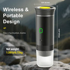 Compact 3-in-1 portable coffee maker with USB-C, LED display, and 20-bar pressure for travel and camping