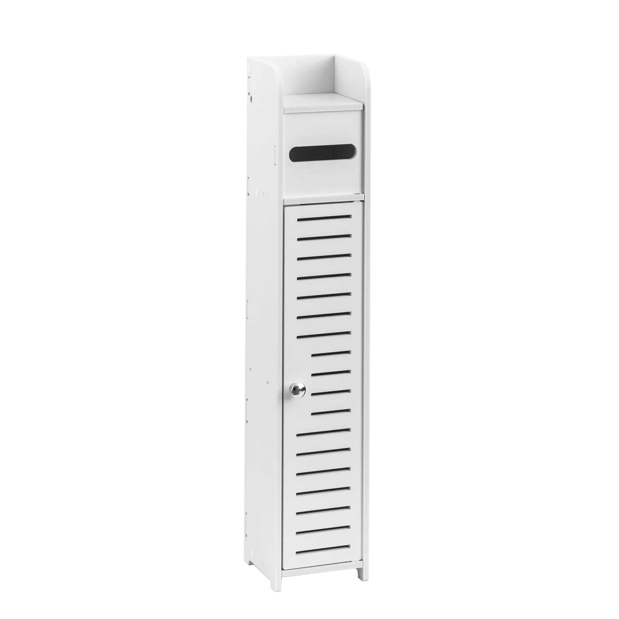 Toilet Paper Holder Stand,Small Bathroom Storage Cabinet for Toilet Paper Storage, Toilet Paper Stand Waterproof for Small Spaces,White by
