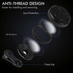 Professional 5K HD Phone Camera Photo Lens 20X Macro Lens Clip on Phone Kit Clip