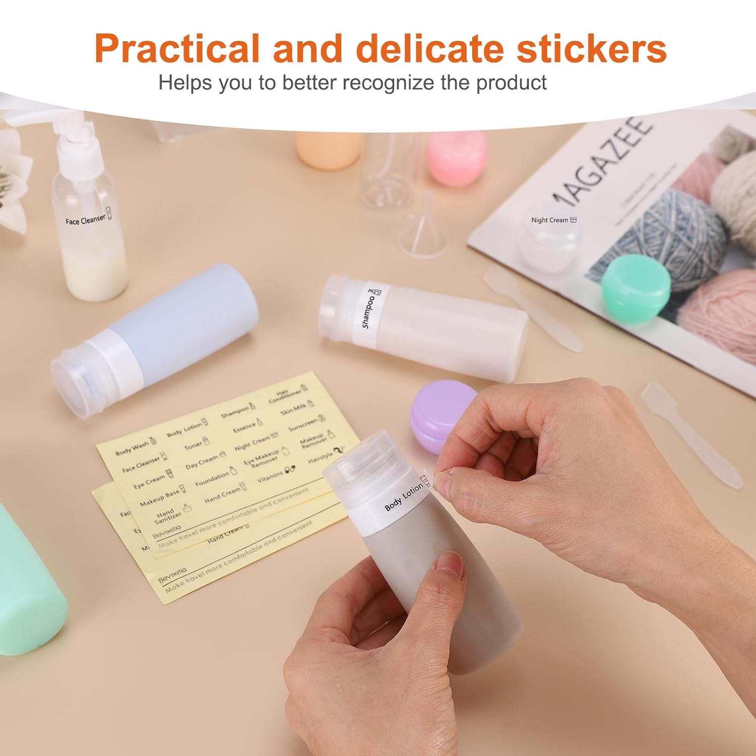 Travel Bottles TSA Approved 15 Pack,2.9Oz Silicone Refillable Size Containers, BPA Free Travel Tubes Toiletries for Cosmetic Shampoo Cream Conditioner Lotion Soap（2.9 OZ Multicolor）