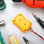 Power Connector DIY Battery Adapter Holder Dock for Dewalt 18V/20V Max Battery in yellow with cables and locking mechanism