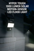 1000 Lumen Motion Sensor Flood Light, 2.34 X 8.19 X 5.85", Solar and Battery Powered
